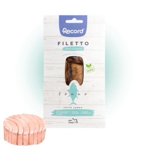 Record Filetto Tuna - 100% filet z tuńczyka gotowany na parze, przekąska dla psa 25g