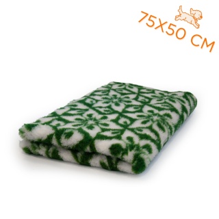 DRY BED Legowisko antypoślizgowe - Floral biało-zielony 75x50cm 28mm