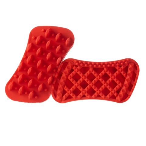 Pet+Me Firm Silicone Brush Red - szczotka silikonowa dla psa, do gęstej i długiej sierści z grubym podszerstkiem, czerwona